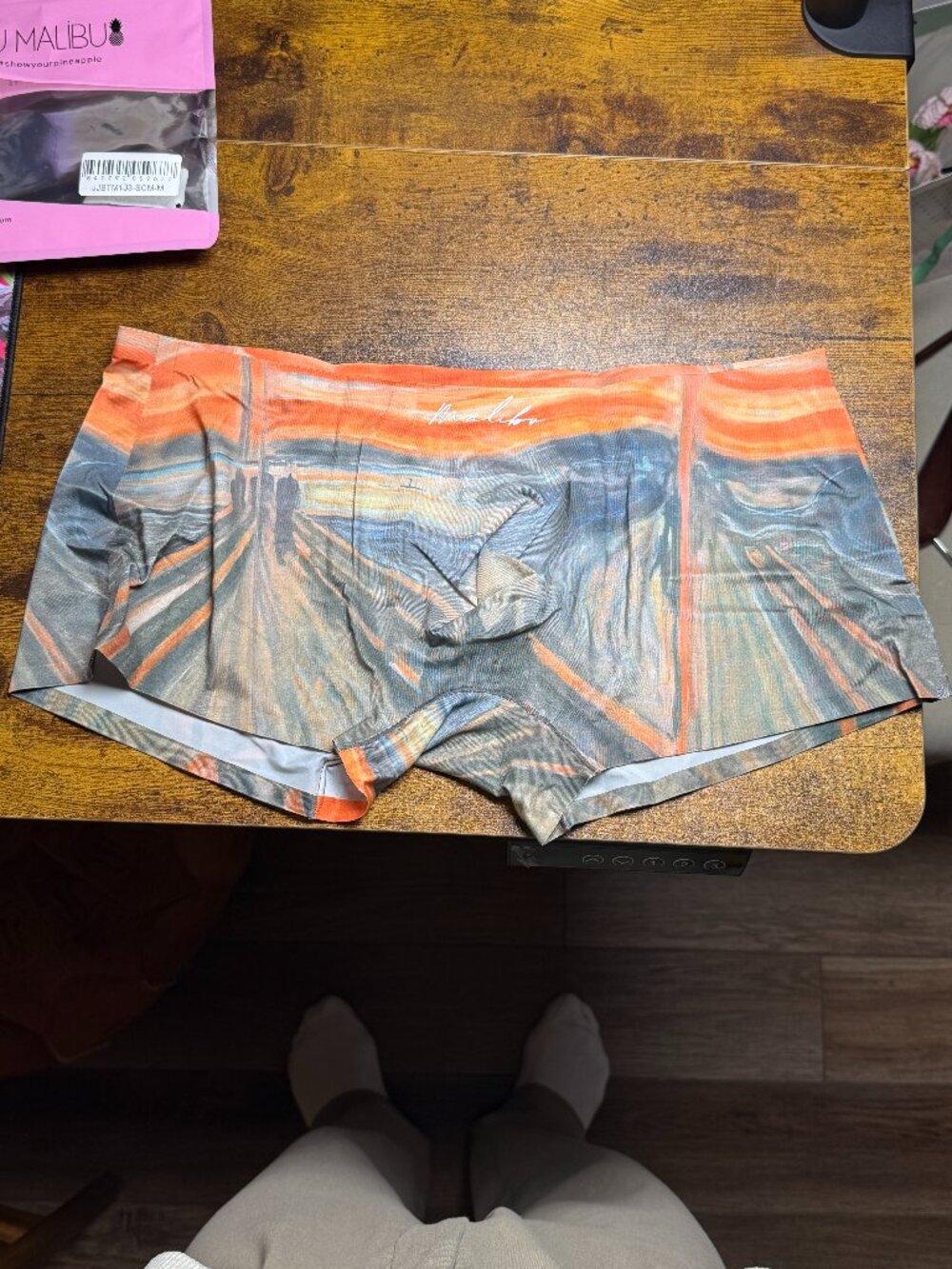 JJ Malibu: Come-Over Silky Seamless Boxer Briefs - Scream